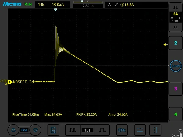 ​Mesurer le courant Id de MOSFET